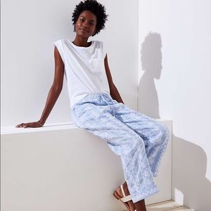 Loft embroidered pants- 100% linen- xxsp